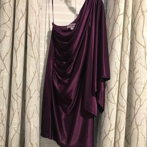 Purple One Sleeve Cocktail Dress